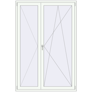 Купити Балконні двері 1450x2150 мм REHAU Euro 70 WALNUT ззовні