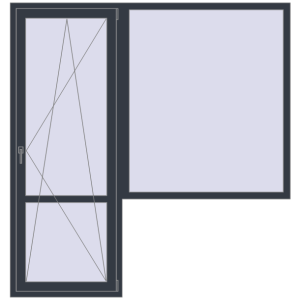 Купити Балконні двері 2000x2100 мм REHAU SYNEGO MD ANTHRACITE_GREY_STRUKTURAL з двох сторін