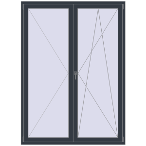 Купити Балконні двері 1600x2200 мм REHAU Euro 70 ANTHRACITE_GREY_STRUKTURAL з двох сторін