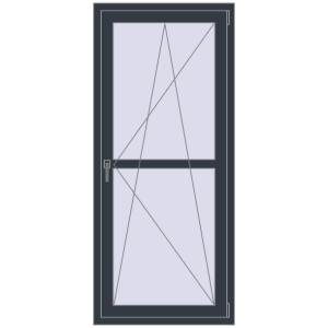 Купити Балконні двері 790x1800 мм REHAU Euro 60 ANTHRACITE_GREY_STRUKTURAL з двох сторін