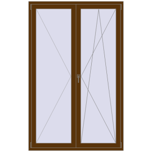 Купити Балконні двері 1400x2200 мм REHAU Euro 70 WALNUT з двох сторін