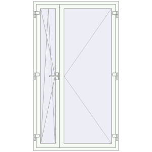 Купити Балконні двері 1200x2100 мм REHAU Euro 70 Білий (RAL 9016) з двох сторін
