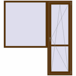 Купити Балконні двері 1960x2140 мм REHAU Euro 70 WALNUT з двох сторін