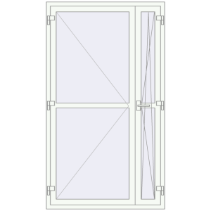 Купити Балконні двері 1200x2100 мм REHAU Euro 60 Білий (RAL 9016) з двох сторін