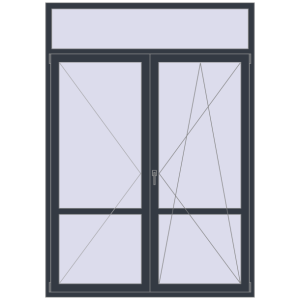 Купити Балконні двері 1700x2400 мм REHAU Euro 70 ANTHRACITE_GREY_STRUKTURAL з двох сторін