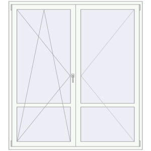 Купити Балконні двері 1830x2030 мм REHAU Euro 70 Білий (RAL 9016) з двох сторін