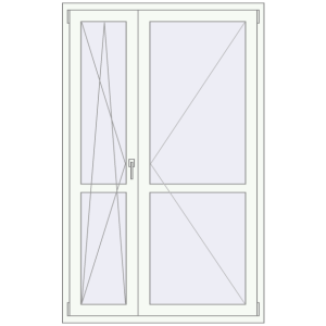 Купити Балконні двері 1200x1900 мм REHAU Euro 70 Білий (RAL 9016) з двох сторін