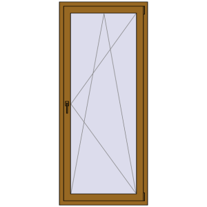 Купити Балконні двері 870x2000 мм REHAU Euro 60 LIGHT_OAK з двох сторін