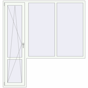 Купити Балконні двері 2000x2100 мм REHAU Euro 60 Білий (RAL 9016) з двох сторін