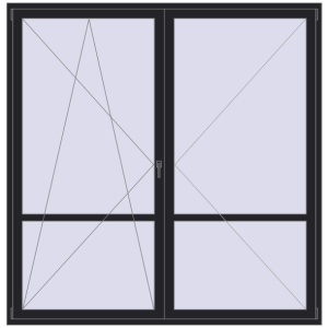 Купити Балконні двері 2250x2300 мм REHAU Euro 60 BLACK_ULTI-MATT з двох сторін