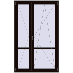 Купити Балконні двері 1300x2100 мм REHAU Euro 60 BLACK_BROWN з двох сторін