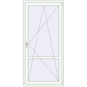 Купити Балконні двері 940x1990 мм REHAU Euro 60 Білий (RAL 9016) з двох сторін