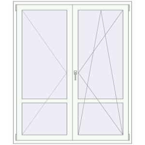 Купити Балконні двері 1500x1800 мм REHAU Euro 70 Білий (RAL 9016) з двох сторін