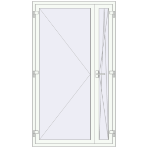 Купити Балконні двері 1200x2100 мм REHAU Euro 60 Білий (RAL 9016) з двох сторін