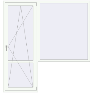 Купити Балконні двері 2000x2100 мм REHAU Euro 70 Білий (RAL 9016) з двох сторін