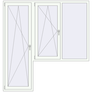 Купити Балконні двері 2000x2100 мм REHAU Euro 60 Білий (RAL 9016) з двох сторін