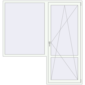 Купити Балконні двері 2000x2100 мм REHAU Euro 70 Білий (RAL 9016) з двох сторін