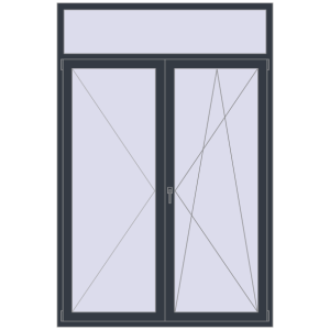 Купити Балконні двері 1600x2400 мм REHAU Euro 60 ANTHRACITE_GREY_STRUKTURAL з двох сторін