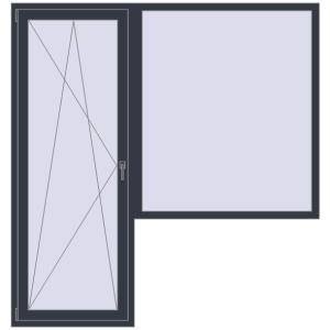 Купити Балконні двері 2000x2100 мм REHAU Euro 60 ANTHRACITE_GREY_STRUKTURAL з двох сторін