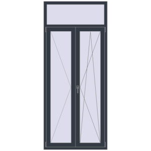 Купити Балконні двері 1030x2400 мм REHAU Euro 60 ANTHRACITE_GREY_STRUKTURAL з двох сторін