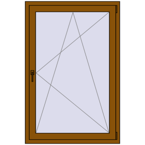 Металопластикові балконні двері 1000x1500 мм Одностулкові (комплектація: Преміум). Вид зсередини Купити Балконні двері 1000x1500 мм REHAU SYNEGO MD GOLDEN OAK з двох сторін