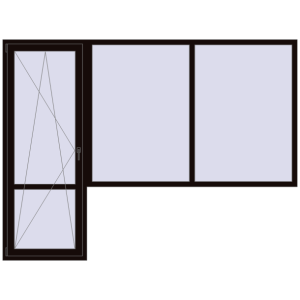 Купити Балконні двері 2800x2100 мм REHAU Euro 70 BLACK_BROWN з двох сторін