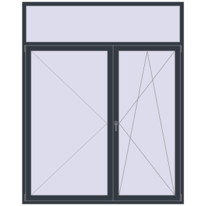 Купити Балконні двері 2000x2500 мм REHAU SYNEGO MD ANTHRACITE_GREY_STRUKTURAL з двох сторін
