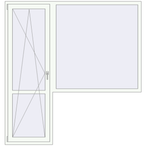 Купити Балконні двері 2000x2100 мм REHAU Euro 70 Білий (RAL 9016) з двох сторін