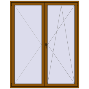 Купити Балконні двері 1700x2150 мм REHAU SYNEGO MD GOLDEN OAK з двох сторін