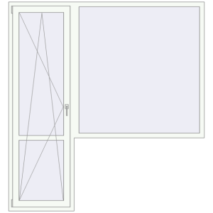 Купити Балконні двері 2060x2200 мм REHAU Euro 70 Білий (RAL 9016) з двох сторін