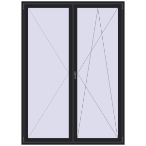 Купити Балконні двері 1725x2400 мм REHAU SYNEGO MD BLACK_ULTI-MATT з двох сторін