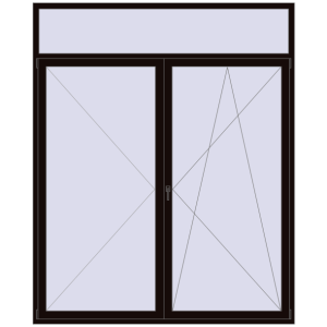 Купити Балконні двері 2200x2700 мм REHAU Euro 70 BLACK_BROWN з двох сторін