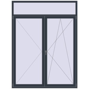 Купити Балконні двері 1800x2400 мм REHAU SYNEGO MD ANTHRACITE_GREY_STRUKTURAL з двох сторін
