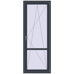 Купити Балконні двері 800x2100 мм REHAU SYNEGO MD ANTHRACITE_GREY_STRUKTURAL з двох сторін