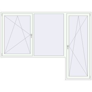 Купити Балконні двері 2800x2100 мм REHAU Euro 70 Білий (RAL 9016) з двох сторін