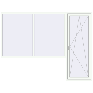 Купити Балконні двері 2800x2100 мм REHAU Euro 70 Білий (RAL 9016) з двох сторін