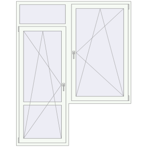 Купити Балконні двері 1750x2200 мм REHAU Euro 70 Білий (RAL 9016) з двох сторін