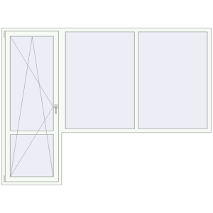 Купити Балконні двері 2800x2100 мм REHAU Euro 60 Білий (RAL 9016) з двох сторін