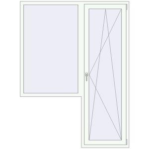 Купити Балконні двері 1600x2150 мм REHAU Euro 70 Білий (RAL 9016) з двох сторін