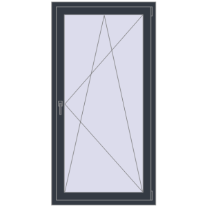 Купити Балконні двері 900x1750 мм REHAU Euro 60 ANTHRACITE_GREY_STRUKTURAL з двох сторін