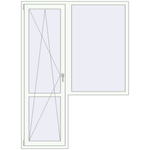 Купити Балконні двері 1560x2140 мм REHAU Euro 60 Білий (RAL 9016) з двох сторін