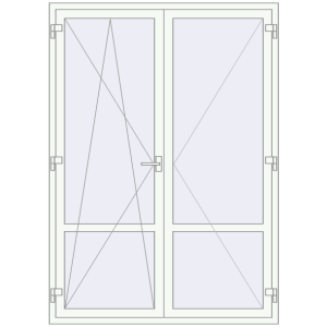 Купити Балконні двері 1500x2100 мм REHAU Euro 70 Білий (RAL 9016) з двох сторін