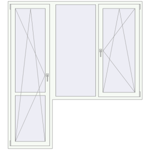Купити Балконні двері 2060x2260 мм REHAU Euro 70 Білий (RAL 9016) з двох сторін