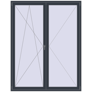 Купити Балконні двері 1770x2320 мм REHAU SYNEGO MD ANTHRACITE_GREY_STRUKTURAL з двох сторін