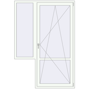 Купити Балконні двері 1450x2100 мм REHAU Euro 60 GOLDEN OAK ззовні