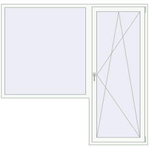 Купити Балконні двері 2150x2070 мм REHAU Euro 60 Білий (RAL 9016) з двох сторін