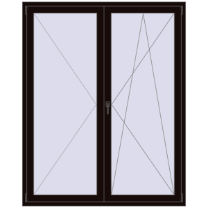 Купити Балконні двері 1600x2000 мм REHAU Euro 70 BLACK_BROWN з двох сторін