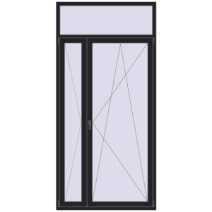 Купити Балконні двері 1300x2700 мм REHAU SYNEGO MD BLACK_ULTI-MATT з двох сторін