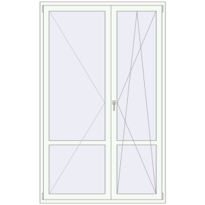 Купити Балконні двері 1500x2400 мм REHAU SYNEGO MD Білий (RAL 9016) з двох сторін