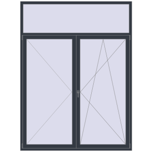 Купити Балконні двері 1970x2630 мм REHAU Euro 70 ANTHRACITE_GREY_STRUKTURAL з двох сторін